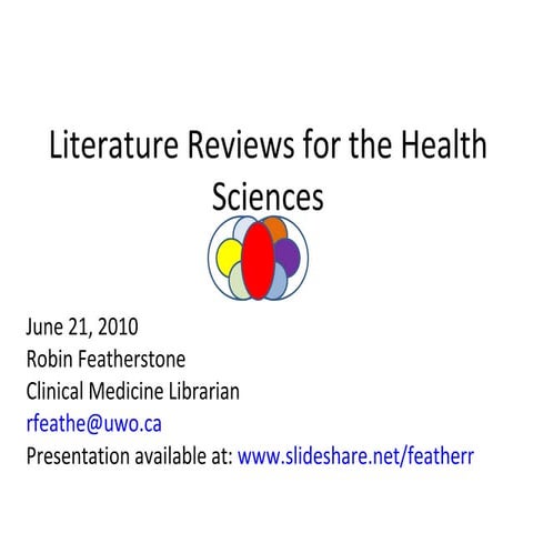 Lit Reviews for the Health Sciences