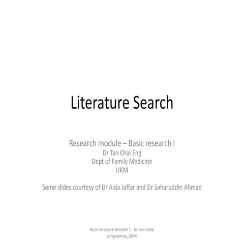 Literature search