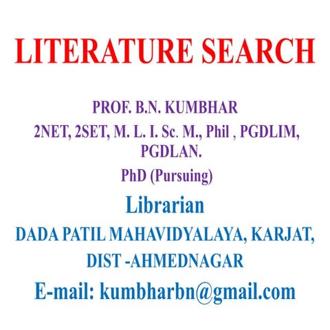 Literature search