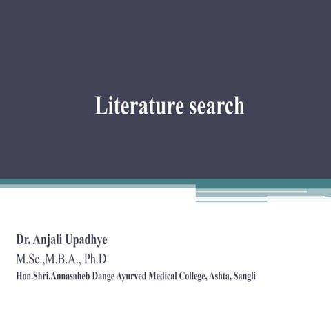 Literature search DR. Anjali Upadhye.pdf