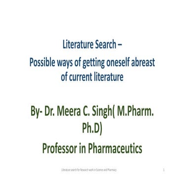 Literature Search for research work in Science and Pharmacy.pptx
