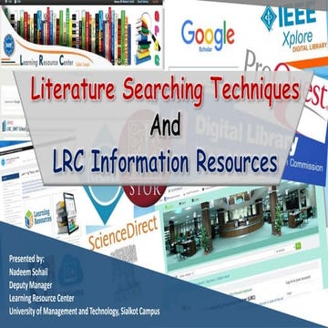 Literature Searching Techniques by Nadeem Sohail