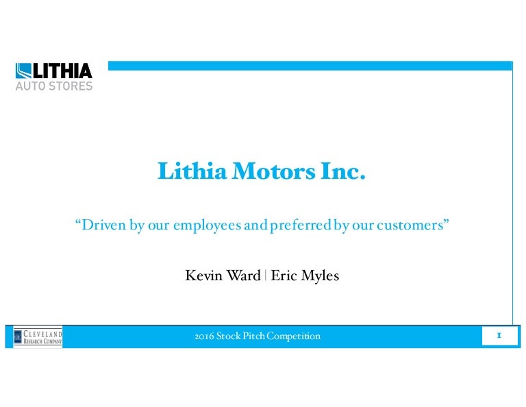 Lithia Auto Motors stock pitch