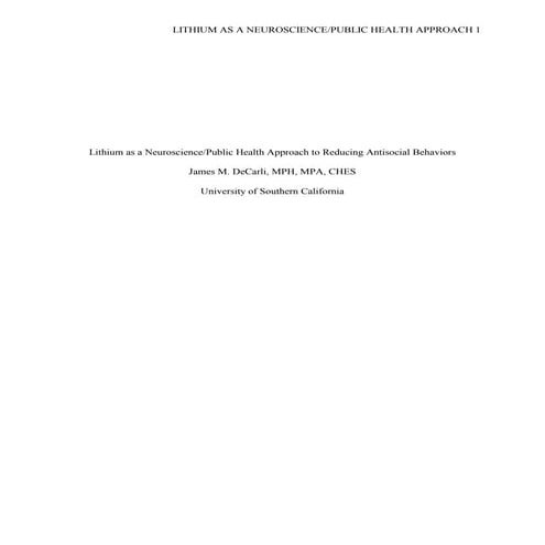 Lithium Antisocial Behavior