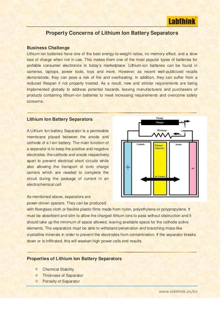 Lithium ion battery testing