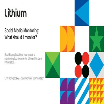 Lithium Social Media Monitoring:  Search Examples