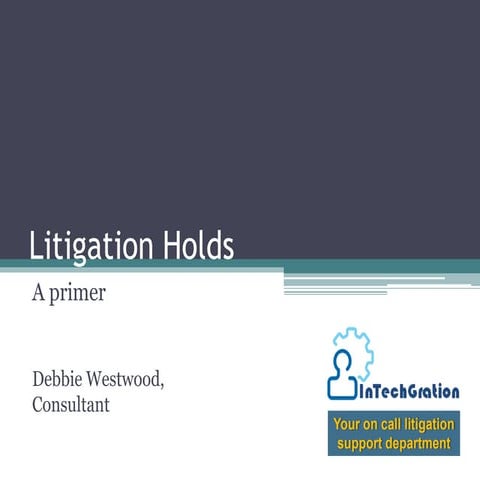 Litigation Holds: A primer
