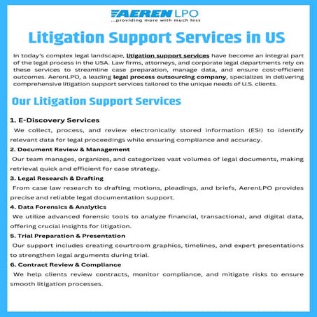 Litigation Support Services in US- Aeren | PDF