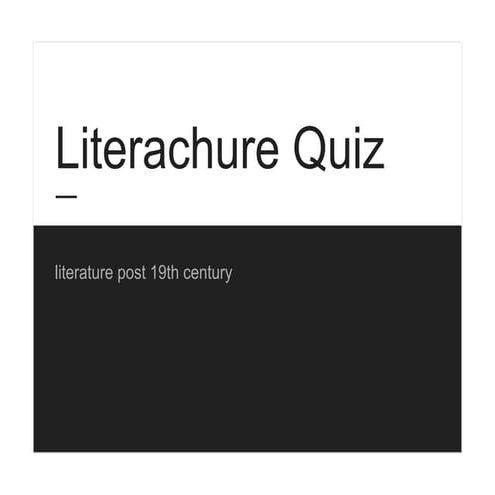 Literature Quiz