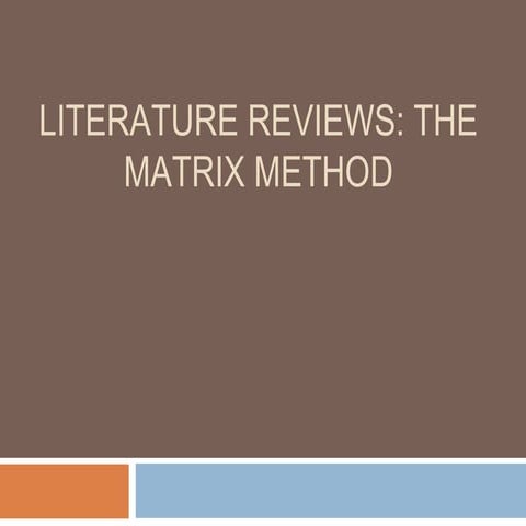 Lit review matrix pp