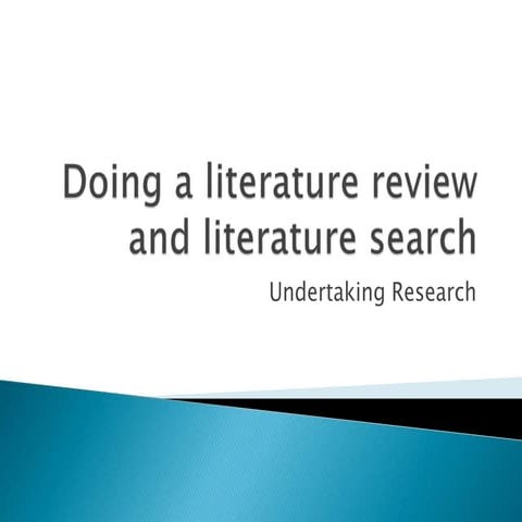 Doing a literature review