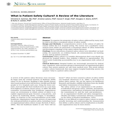 Patient safety culture | PDF