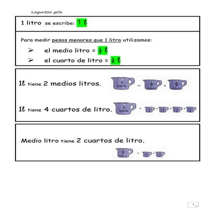 Litro medio y cuarto ACTIVIDADES
