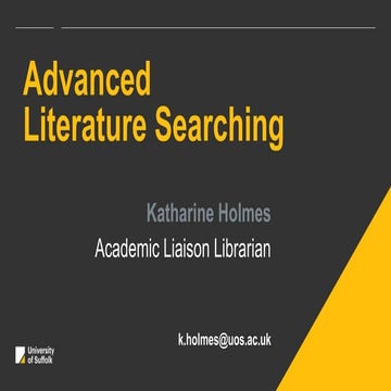 Advanced literature searching for health sciences
