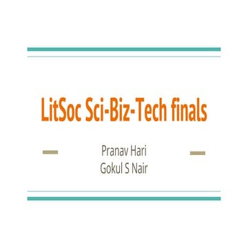 IIT-M's Litsoc Sci-Biz-Tech Quiz Finals 2018