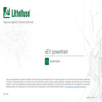 Littelfuse Solutions for xEV Powertrain Systems