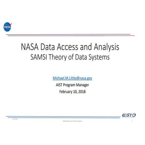 CLIM Program: Remote Sensing Workshop, Distributed Access and Analysis: NASA ...