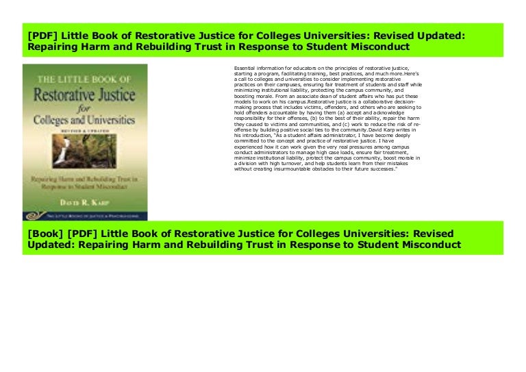 Little Book of Restorative Justice for Colleges /& Universities Revised /& Updated