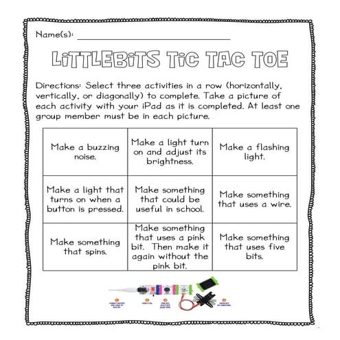 Littlebits Tic Tac Toe