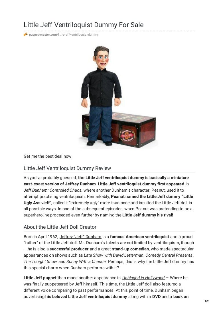 Little jeff ventriloquist dummy for sale