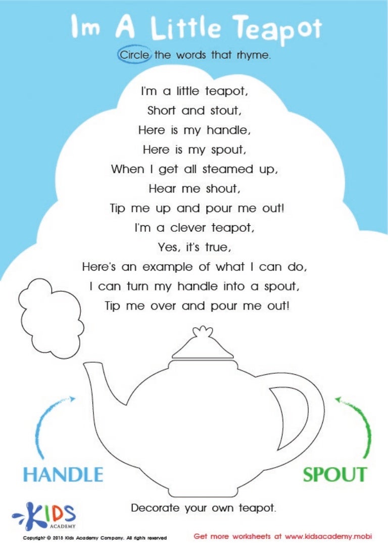 I'm a Little teapot song and game