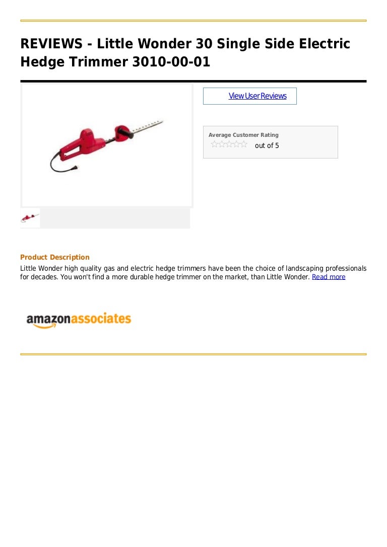 little wonder 30 inch electric hedge trimmer