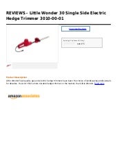 little wonder electric hedge trimmer