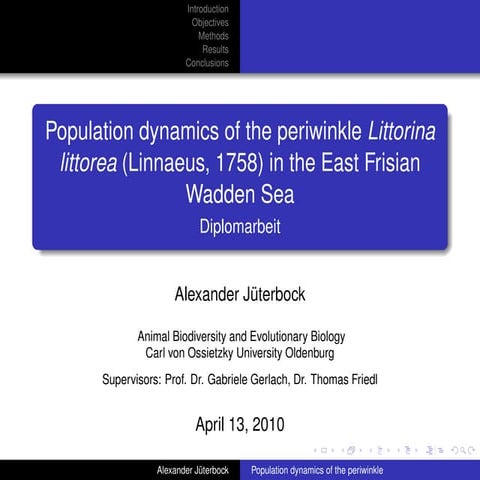 Population dynamics of the periwinkle Littorina littorea (Linnaeus, 1758) in ...