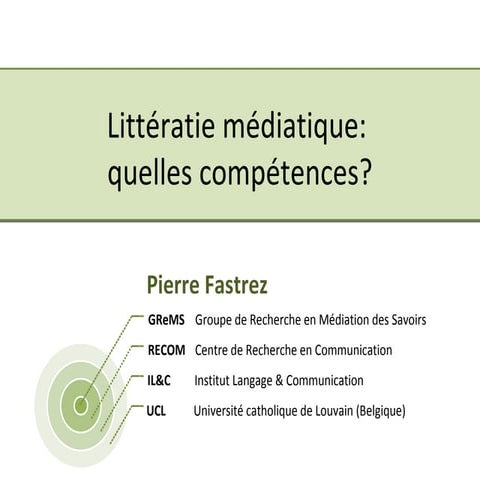 Littératie médiatique: quelles compétences