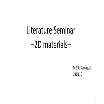 Intorduction to materials with 2D structure