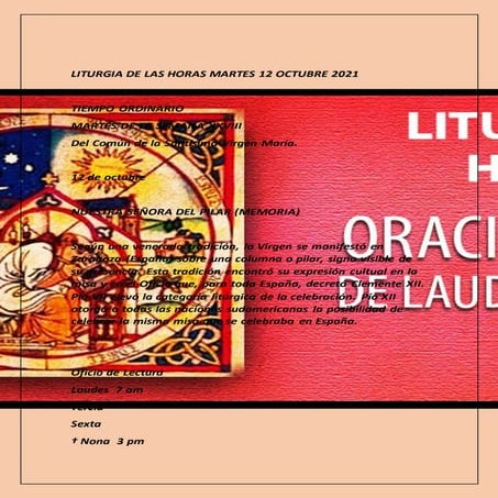 Liturgia de las horas martes 12 octubre 2021