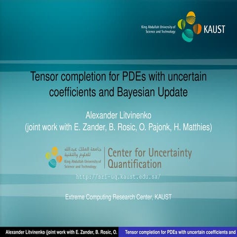 Tensor Completion for PDEs with uncertain coefficients and Bayesian Update te...