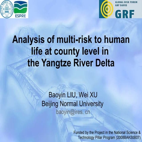 Analysis of multi-hazard risk to human life at County Level in the Yangtze Ri...