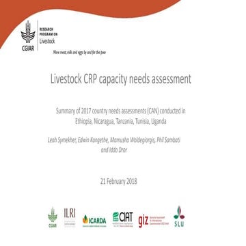 Livestock CRP capacity needs assessment: Summary of 2017 country needs assess...