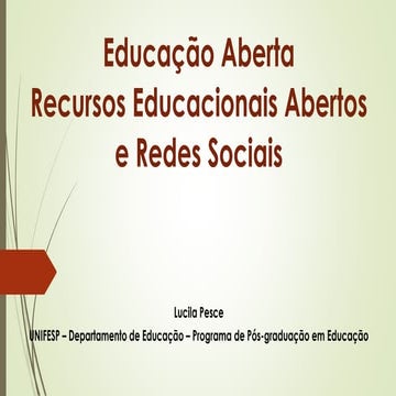Educação aberta, REA e Redes Sociais