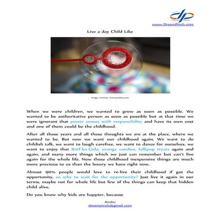 Live A Day Child Like