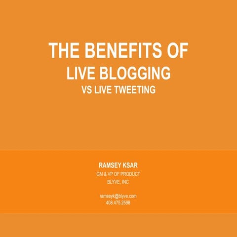 Live Blogging vs Live Tweeting