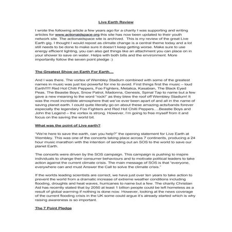 Live earth review