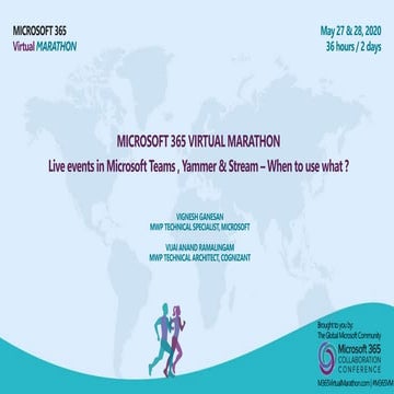 Live events in Microsoft Teams , Yammer and Stream- When to use what