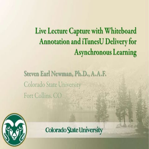 Live lecture capture with whiteboard annotation and i tunesu