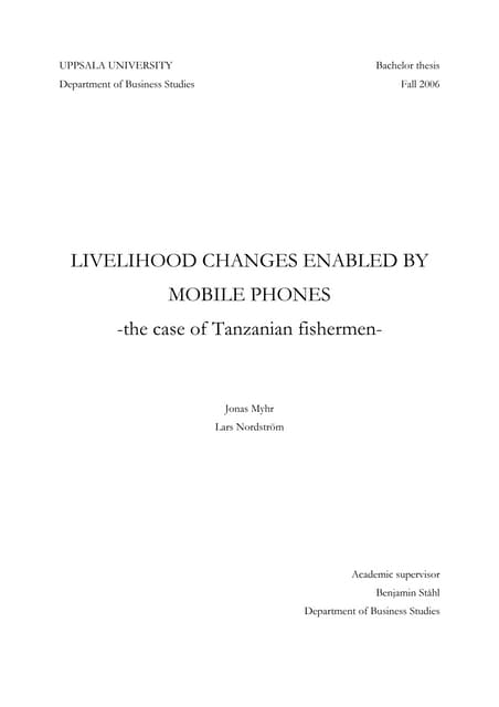 Livelihood changes enabled by mobil...