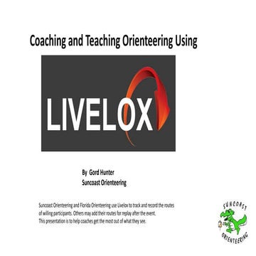 Livelox as a Training Aid