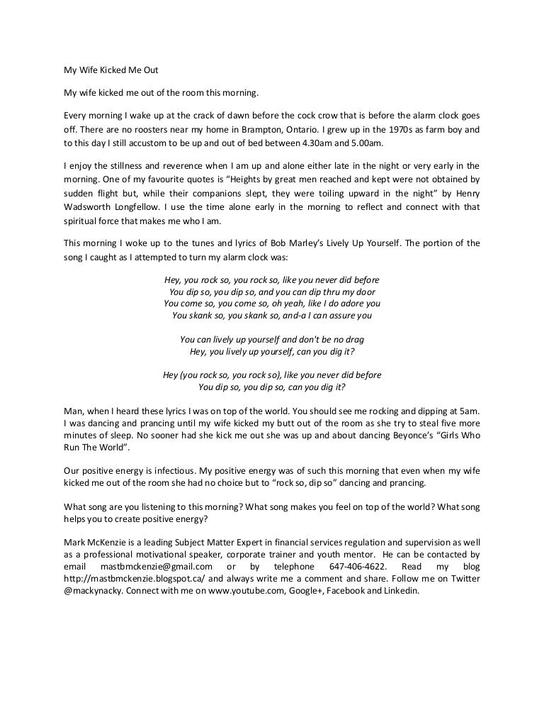 My Wife Kicked Me Out