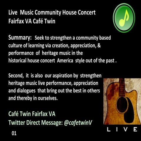 Live music host cafe twin