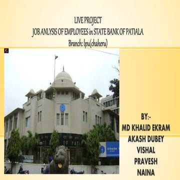 Job analysis of bank employees