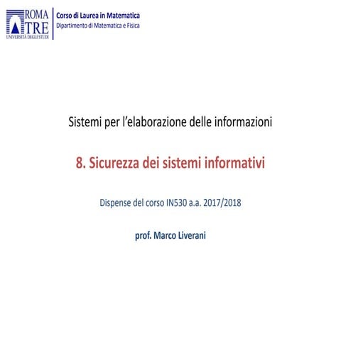 Sicurezza dei sistemi informativi