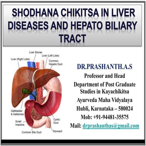 Shodhana Chikitsa in Liver Disease & Diseases of the Hepatobiliary tract