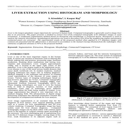 Liver extraction using histogram and morphology