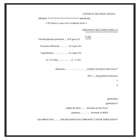 Liver function tests