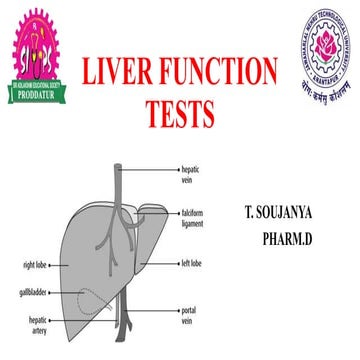 Liver function tests for Pharm.D (Medicinal biochemistry & Clinical pharmacy)